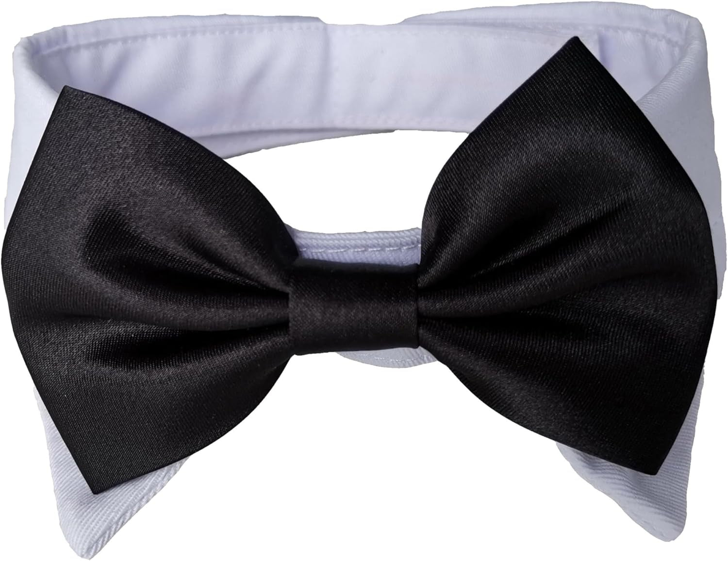 Cotton Dog Necktie Tuxedo Collar with Black Tie for Small, Medium, and Large Dogs (Size S)
