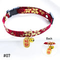 Japanese Style Adjustable Cat Collar with Bell Necklace Cute Pet Cat Dog Pendant Safety Collar Four Season General Pets Supplies