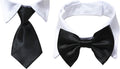 Cotton Dog Necktie Tuxedo Collar with Black Tie for Small, Medium, and Large Dogs (Size S)
