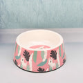 Personality Printing Pet Bowl Dog Single Bowls round Non-Slip Natural Bamboo Fiber Cat Feeders Feeding Water Pets Supplies