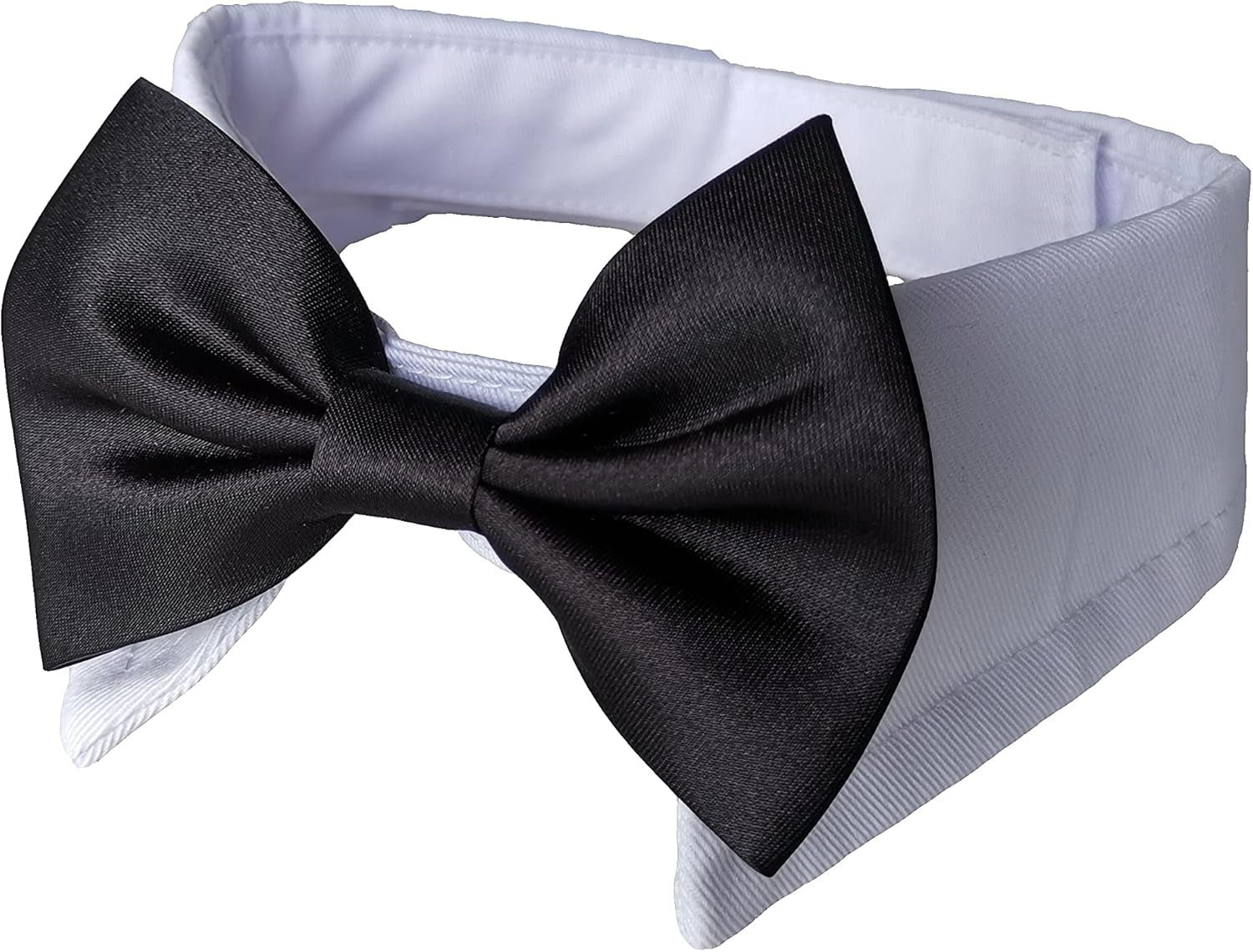 Cotton Dog Necktie Tuxedo Collar with Black Tie for Small, Medium, and Large Dogs (Size S)