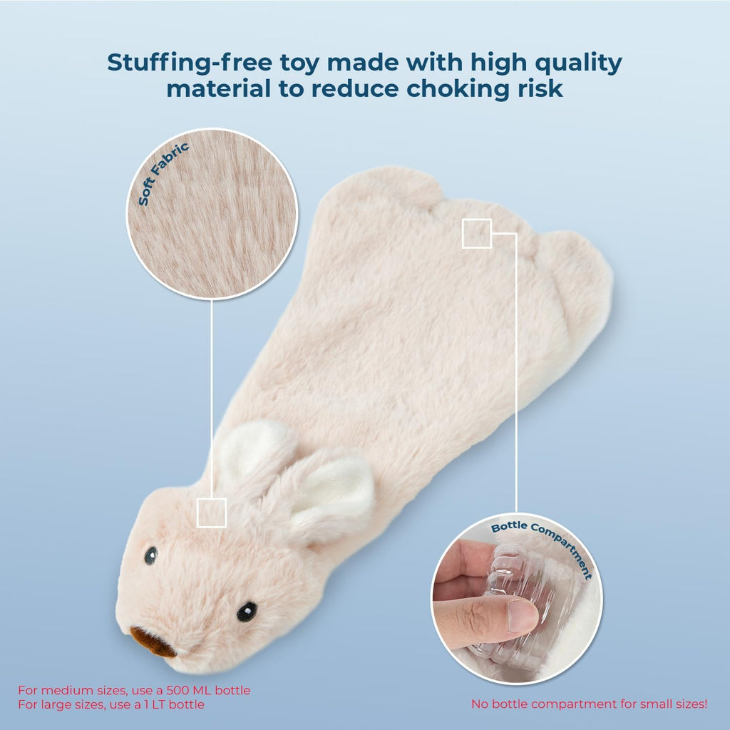 Medium 2-In-1 Stuffless Squeaky Dog Toy - Hare Design