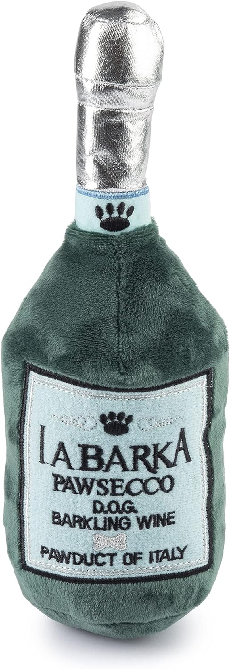 Labarka Pawsecco Plush Dog Toy, Wine Parody Chew Toys